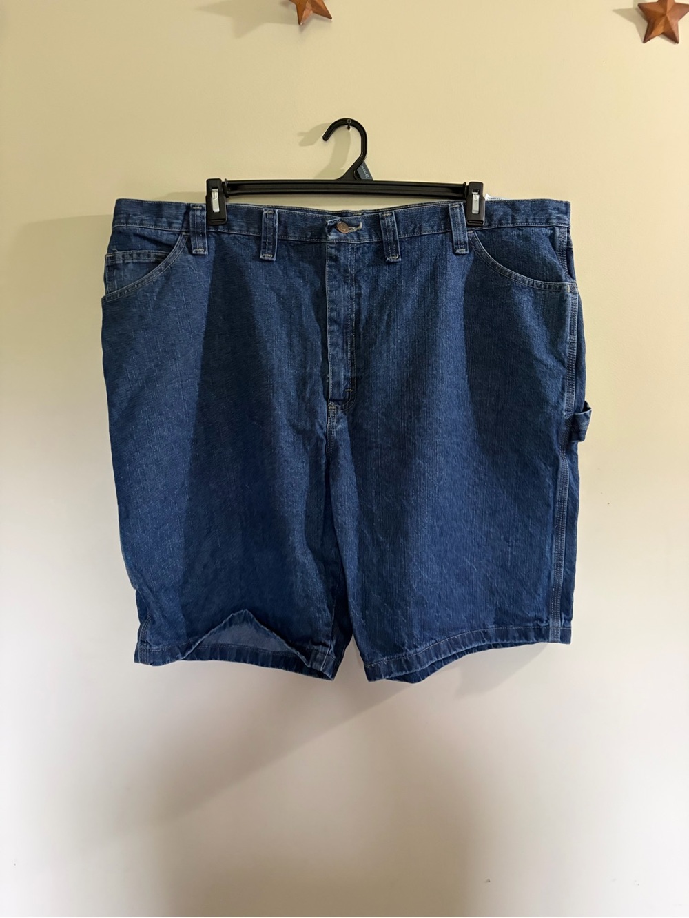 Wrangler Men’s Big & Tall Carpenter Shorts 46 Blue Denim Jeans Jorts Workwear
